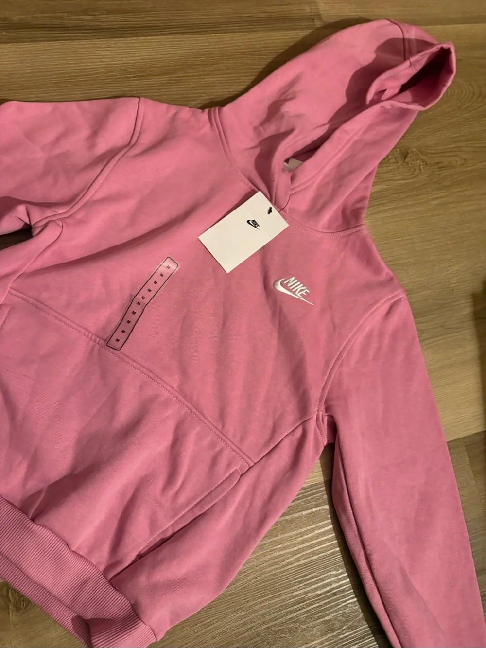 Nike Girl’s Pink Pullover Hoodie with White Logo